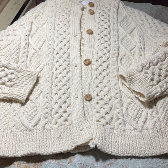 Vintage Handmade Cable Knit Wool Fisherman Sweater - Picture 12 of 13